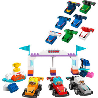 Lego duplo town 10445 f1 team racewagens en coureurs