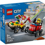 Lego 60458 city great vehicles raceautopakket: pizzabestelwagen vs. brandweerauto