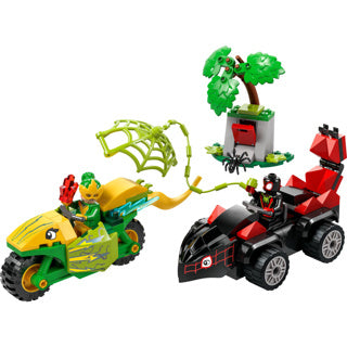Lego spidey 11198 spin en electro achtervolging met dinosaurusvoertuigen