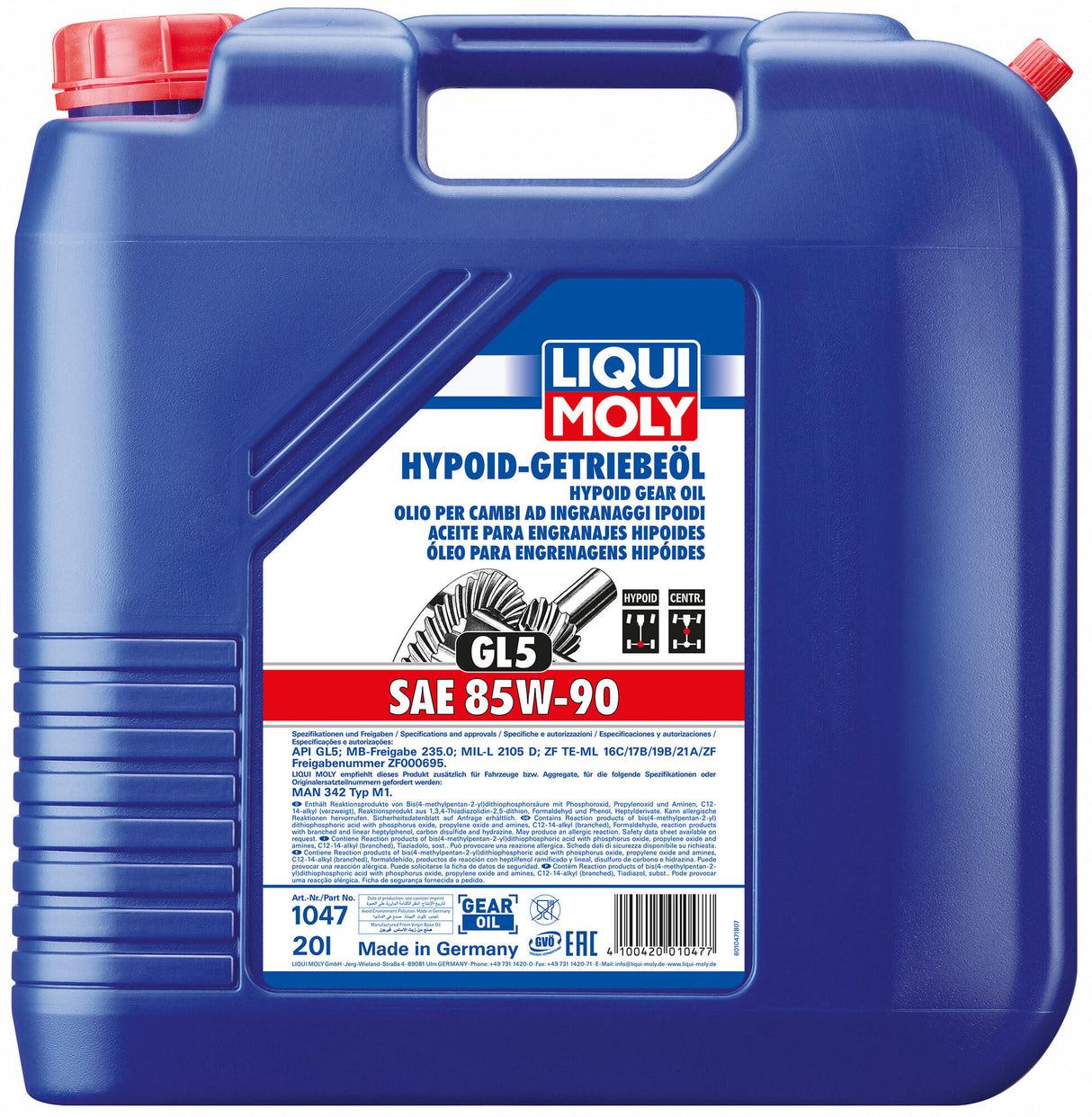 Liqui moly transmissie-olie gl 5 . hypoid transmission oils contents 20l