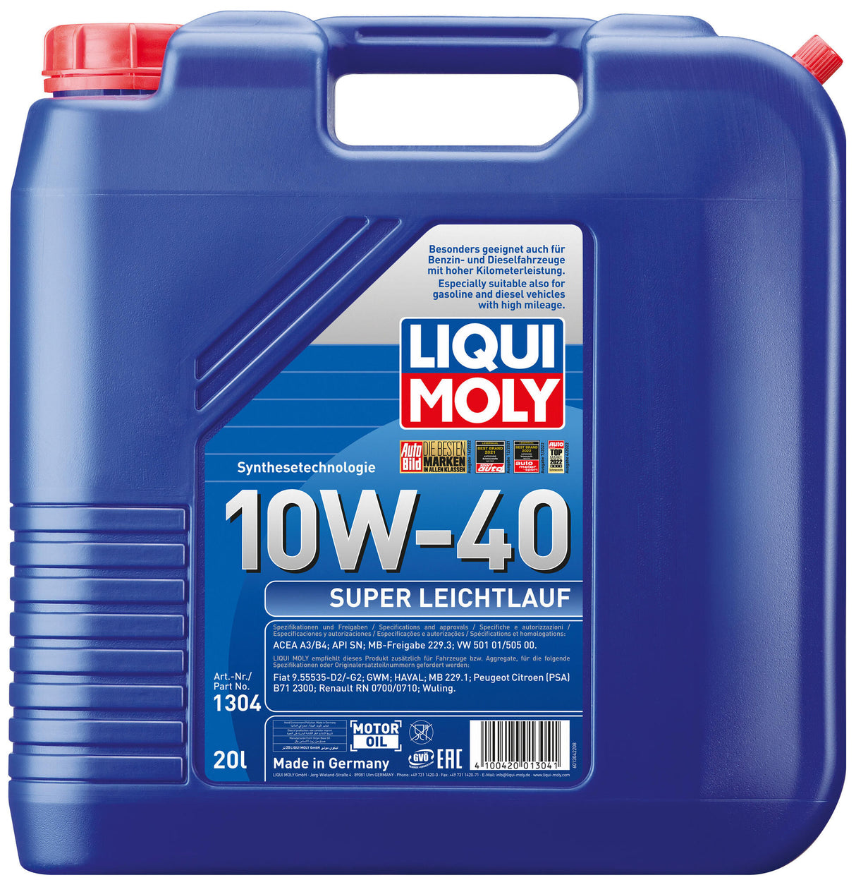 Liqui moly motorolie super soepel lopend . super smooth running oil 20 ltr.
