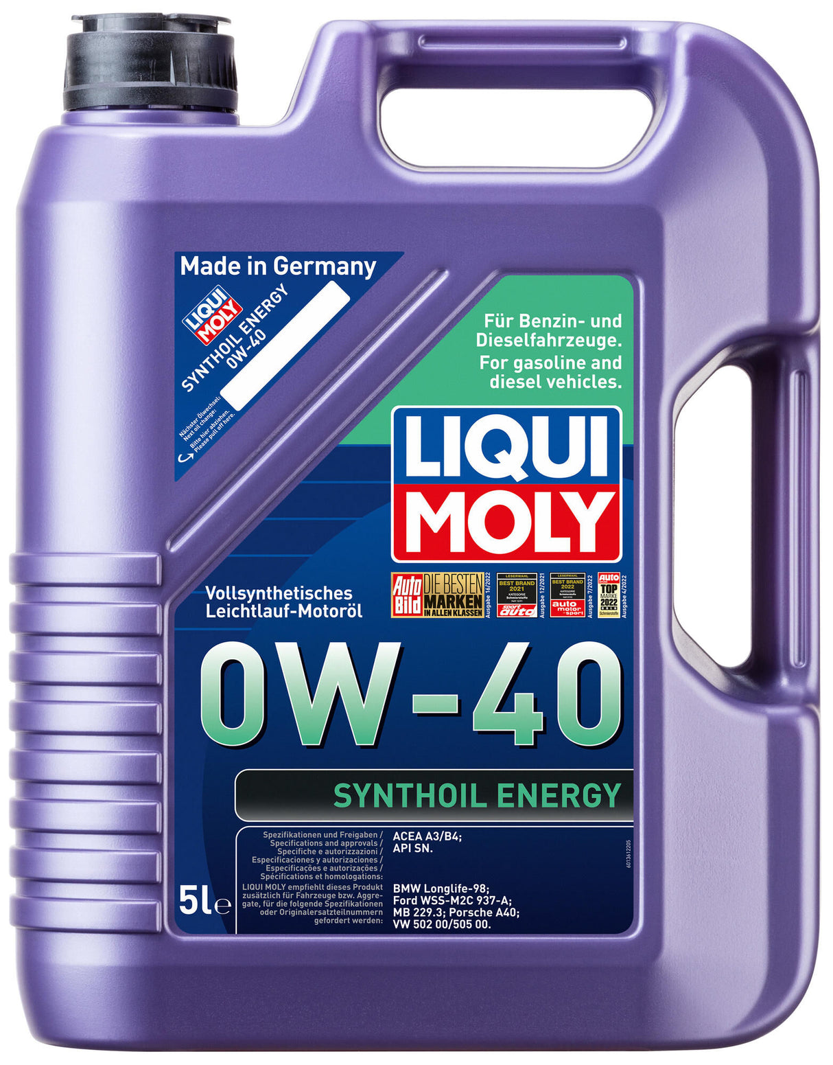 Liqui moly synthoil energy motorolie motoroel synthoil energy lm 0w-40 5 liter