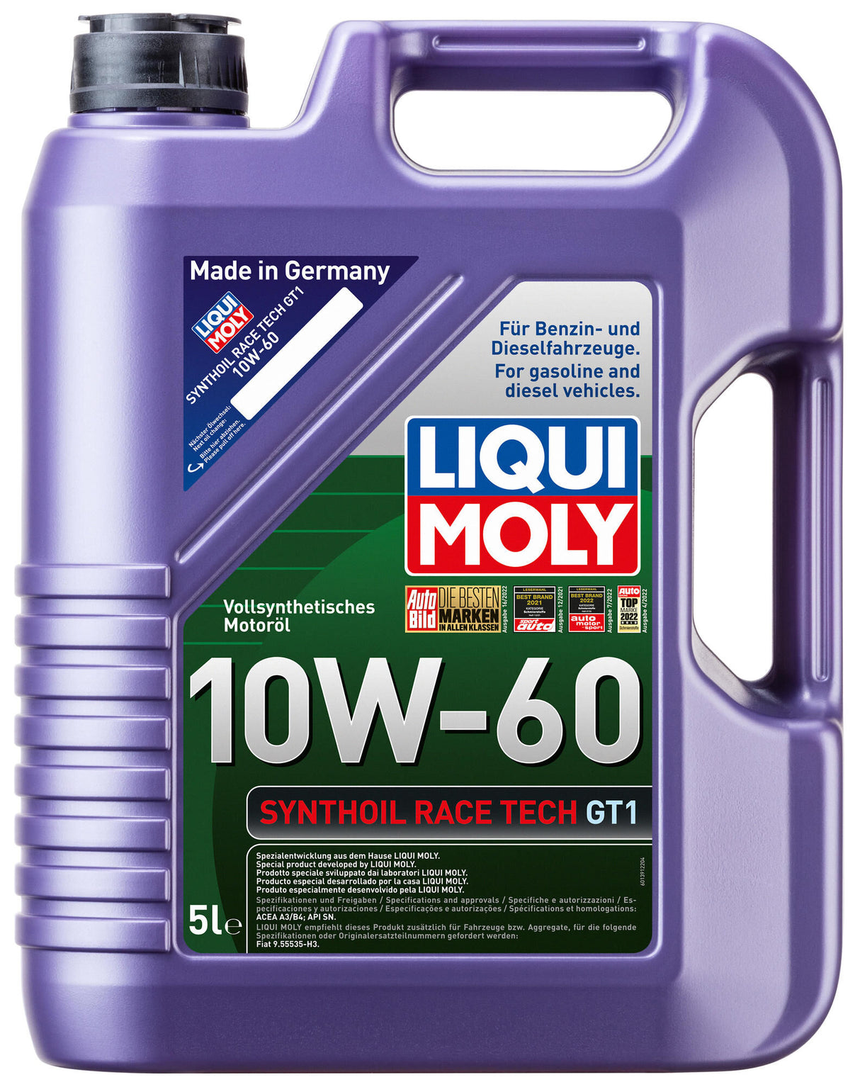 Liqui moly motorolie synthoil race tech gt1 . synthoil race tech gt1 10w-60 5 ltr.
