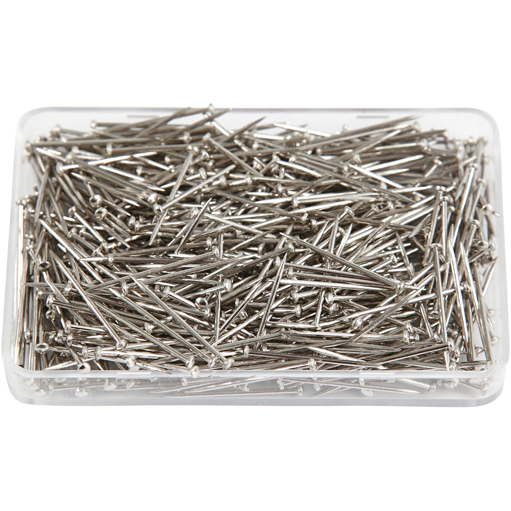 Creativ company kopspelden, l: 16 mm, dikte 0,65 mm, ca. 500 stuk, zilver, 35 gr 1 doos
