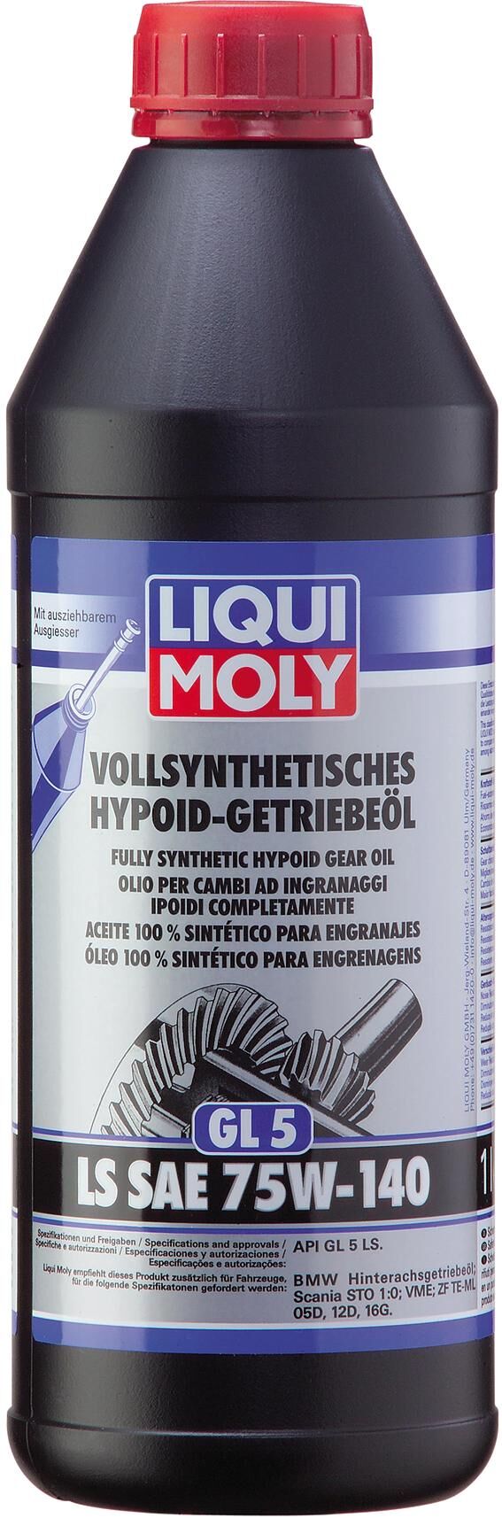 Liqui moly transmissie-olie gl5 gear oil gl5 ls 1ltr. 75w-140