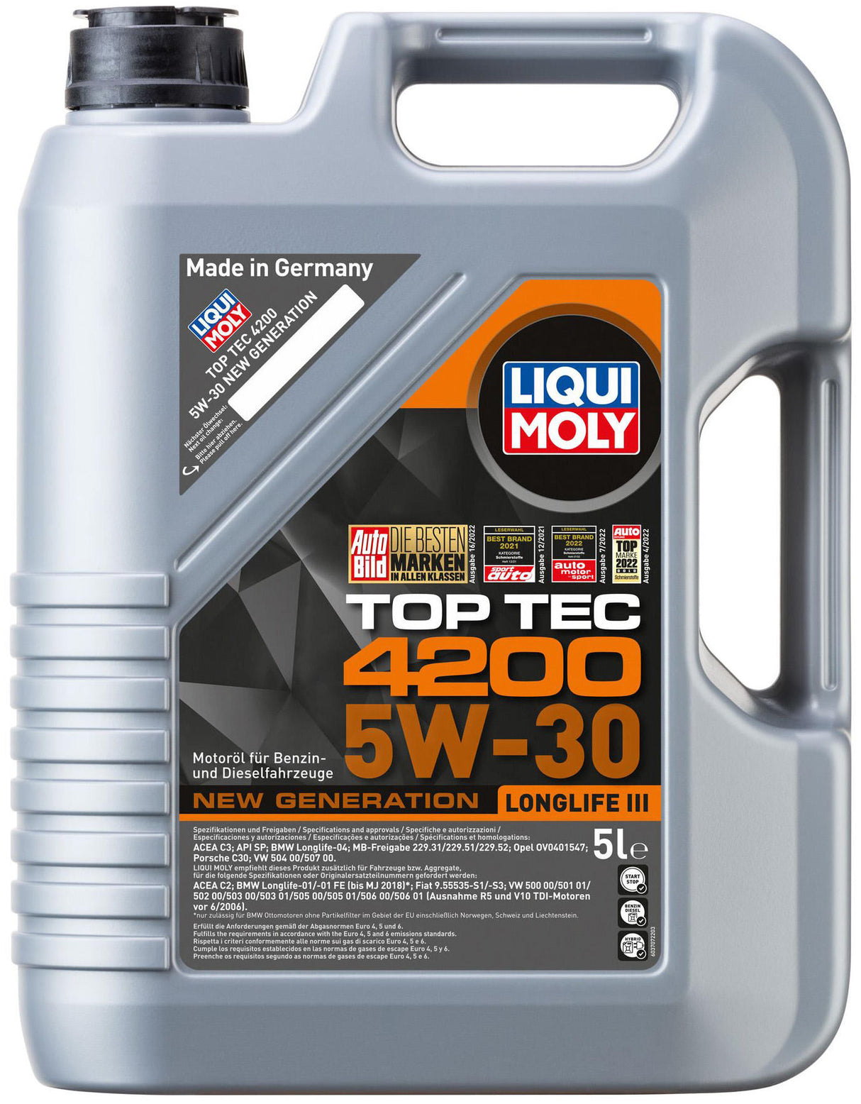 Liqui moly motorolie top tec 4200 new generation . top tech 4200 5w-30 5l motoroil