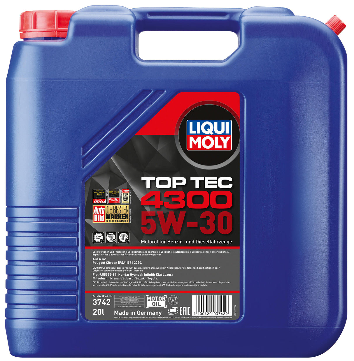 Liqui moly motorolie top tec 4300 . top tec 4300 20l 5w-30