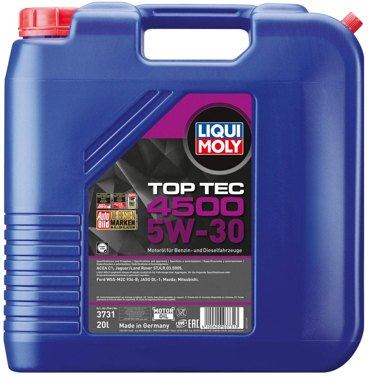 Liqui moly motorolie top tec 4500 . top tec 4500 5w-30 20 ltr.