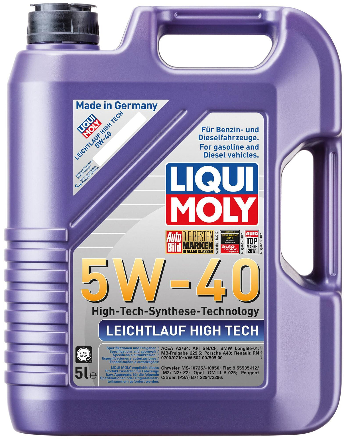 Liqui moly motorolie leichtlauf high tech leichtl. high tech 5w40 lm 5 ltr.