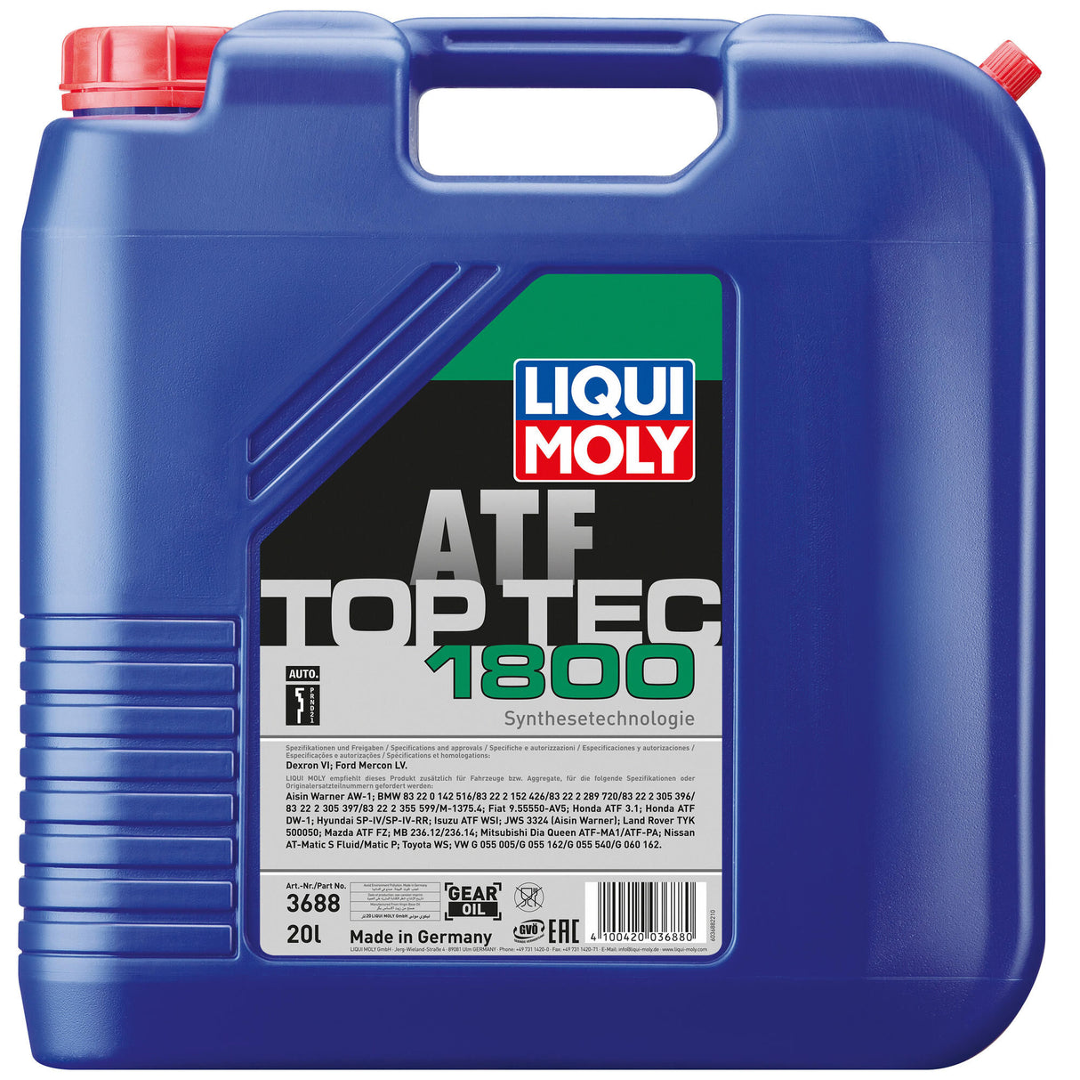 Liqui moly transmissieolie top tec atf 1800 top tec atf 1800 kanister 20l