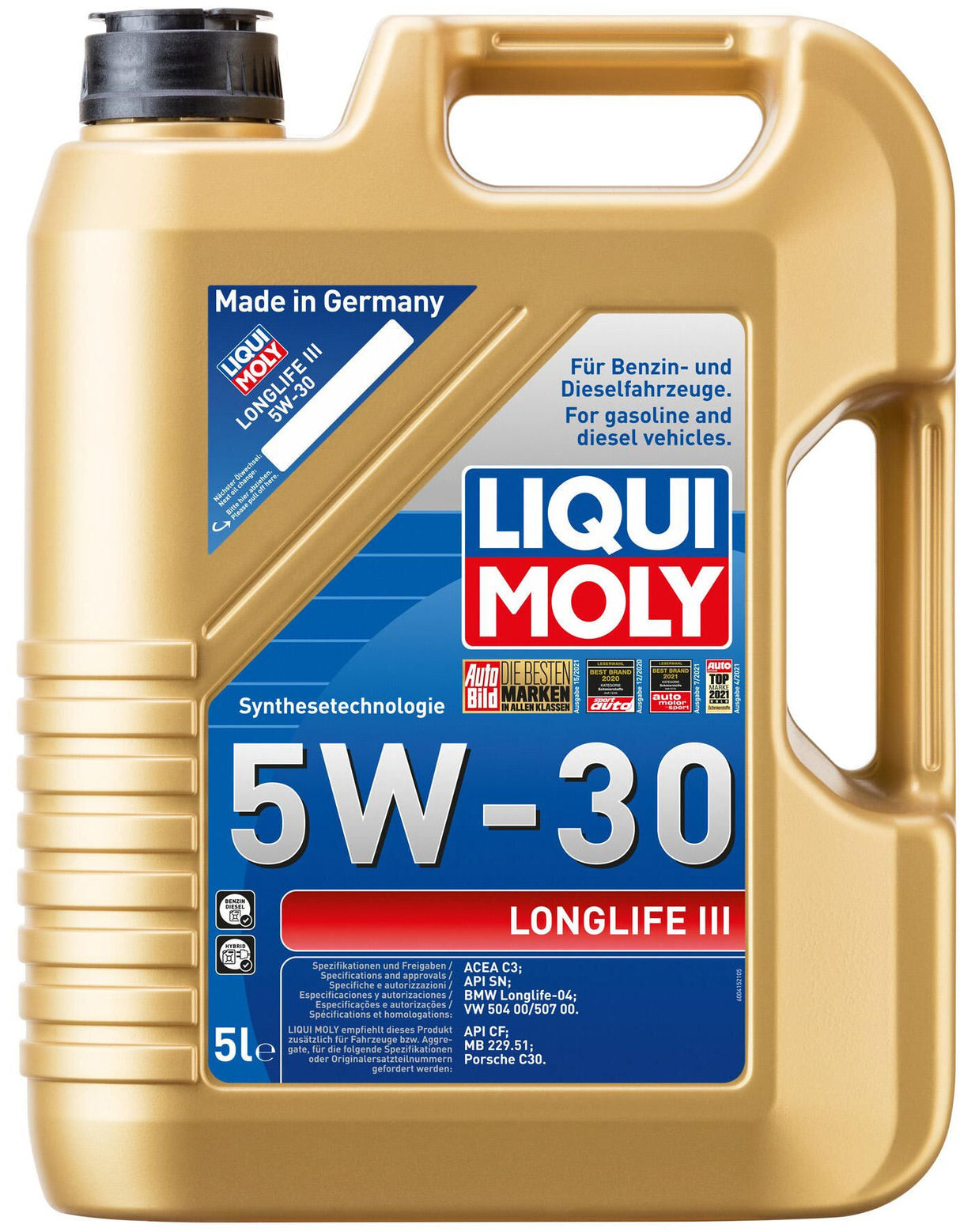 Liqui moly motorolie longlife iii . motoroil 5w-30 ll-iii 5l