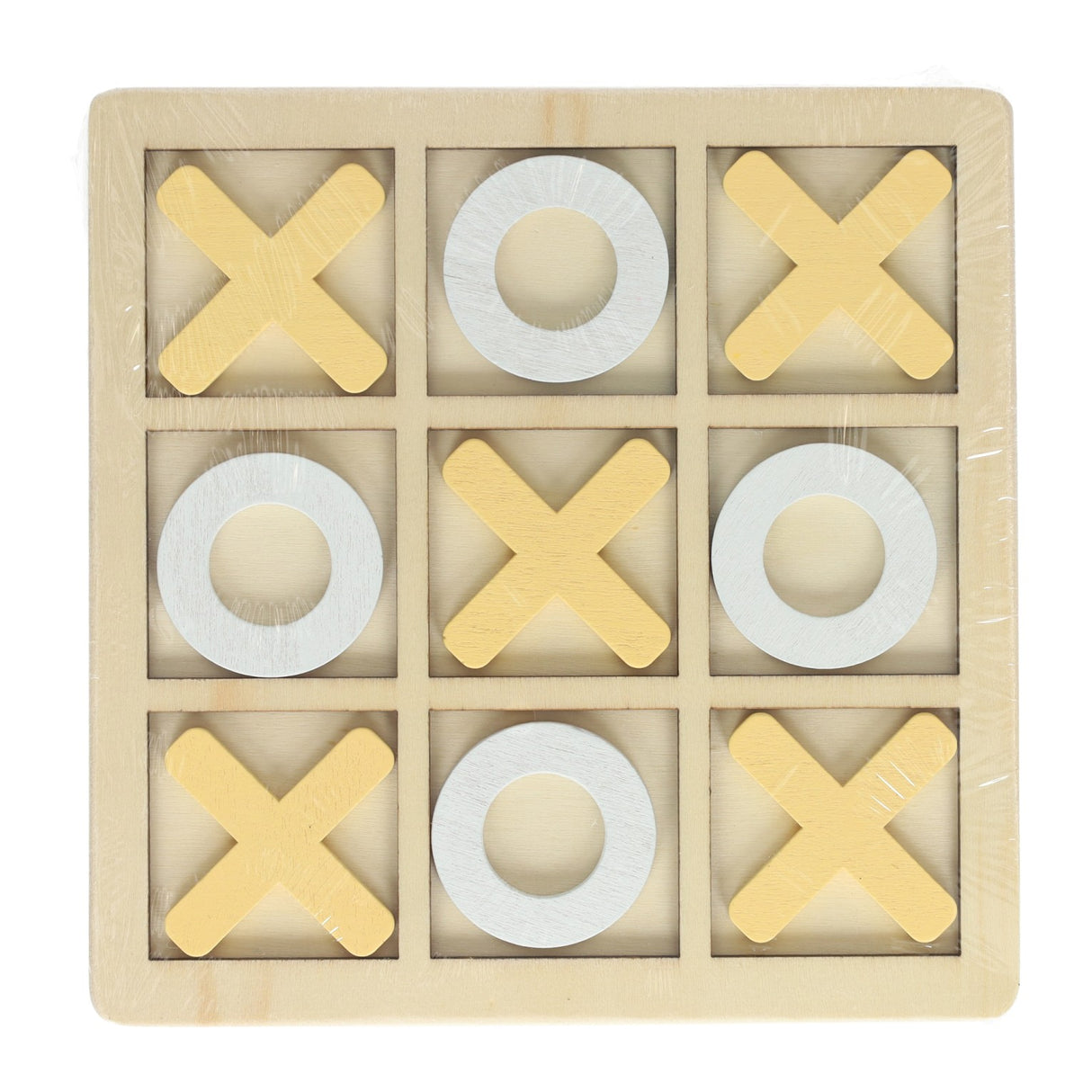 Houten boter, kaas en eieren spel - 14x14cm