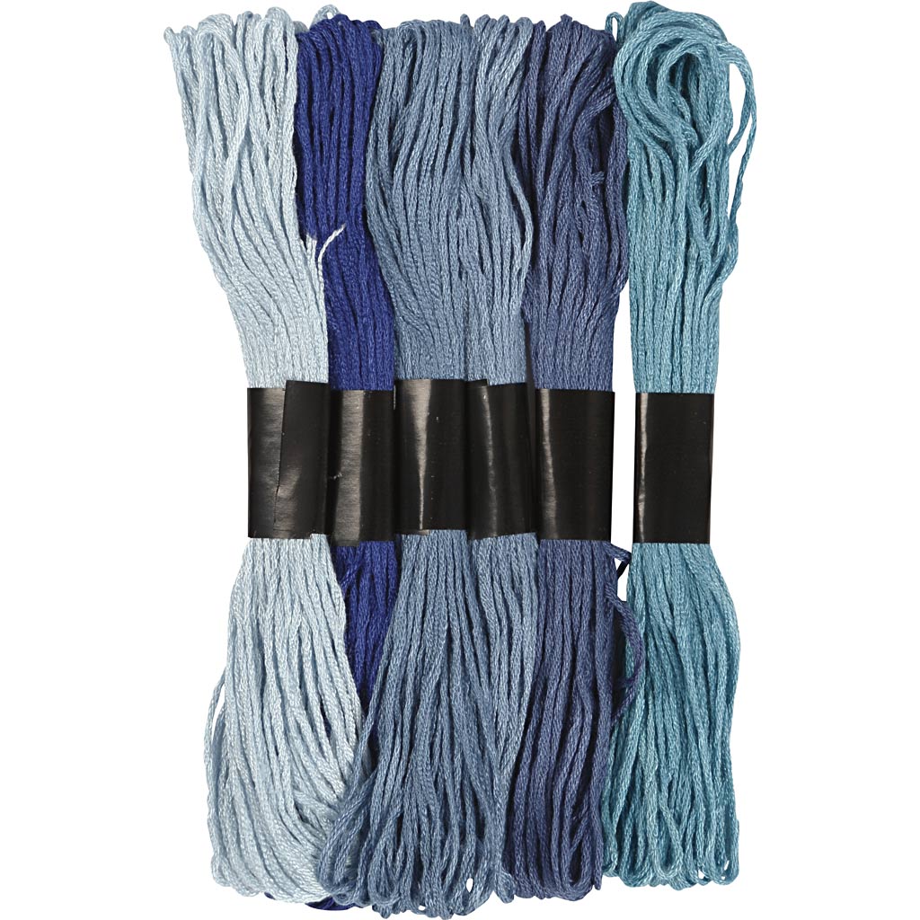 Creativ company borduurgaren, dikte 1 mm, blauw harmonie, 6 bol 1 doos