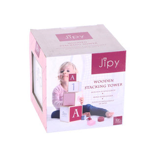 Jipy stapeltoren hout roze