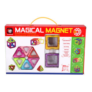 Science magnetische tegels diverse vormen 20 delig 6,5 cm