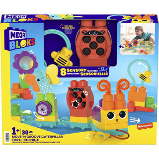 Mega Bloks Move' N Groove Caterpillar Bouwset, 30dlg.