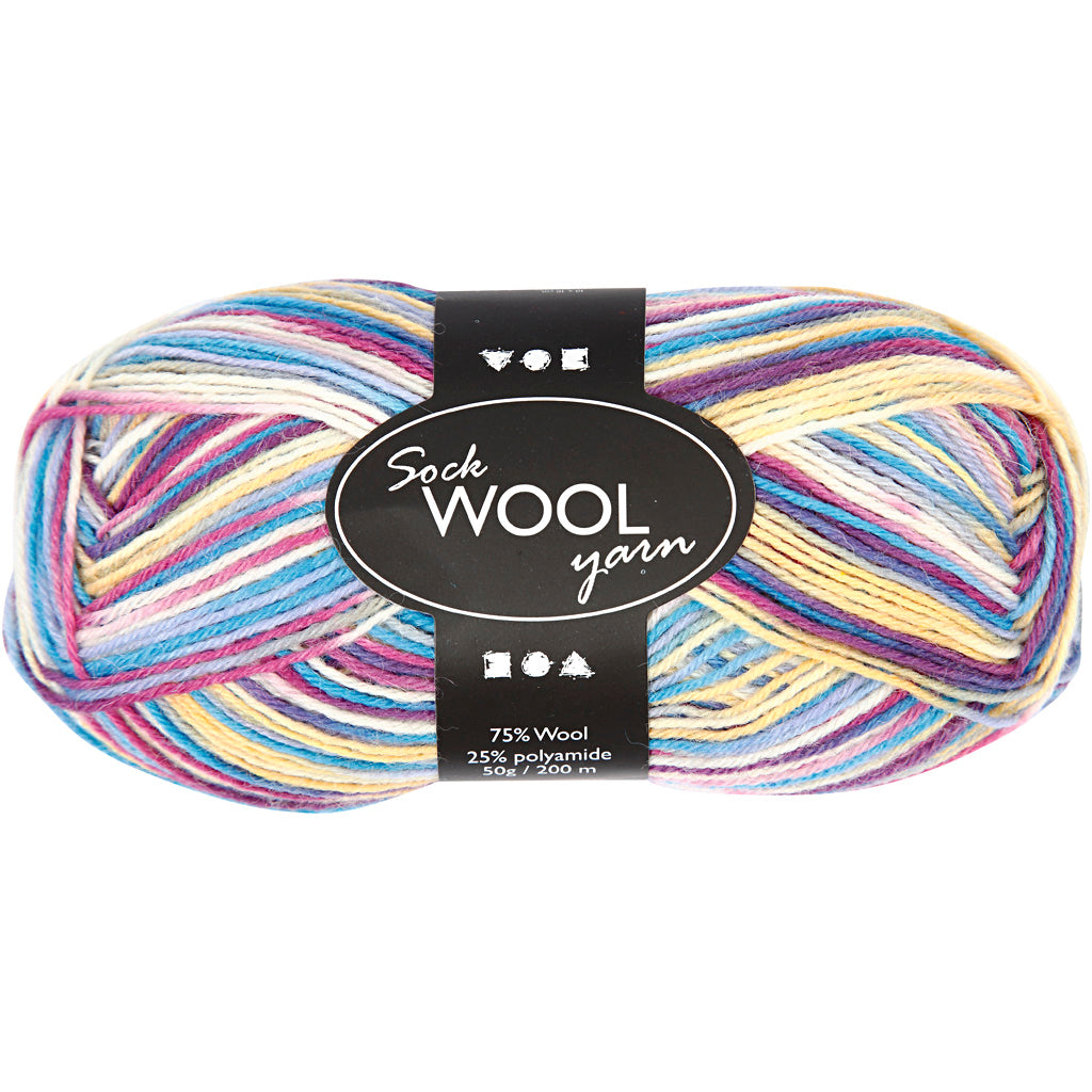 Creativ company sokkengaren, l: 200 m, paars roze harmonie, 50 gr 1 bol