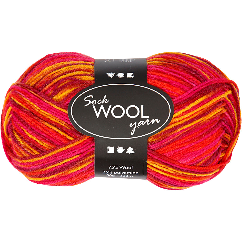 Creativ company sokkengaren, l: 200 m, diverse kleuren, 50 gr 1 bol