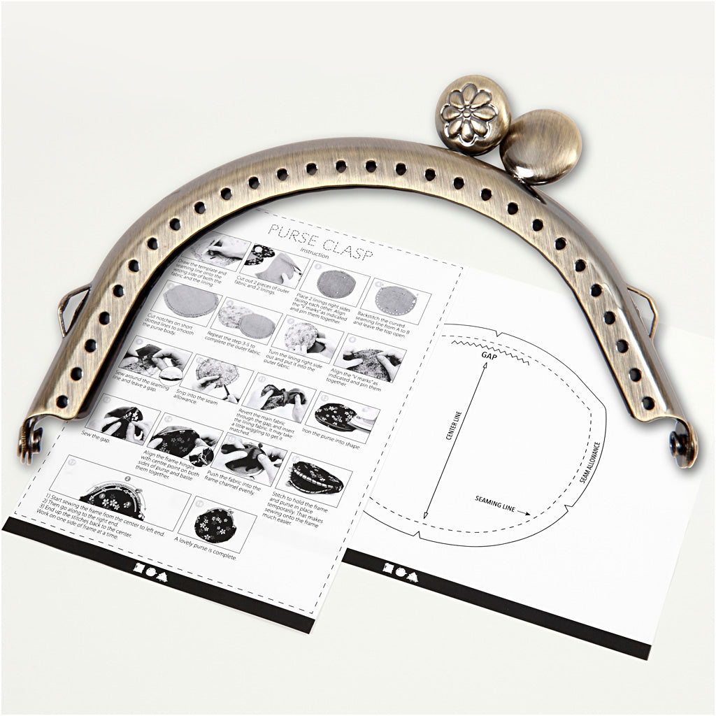 Creativ company portemonnee gesp kit, afm 8 cm, geborsteld messing, 1 stuk