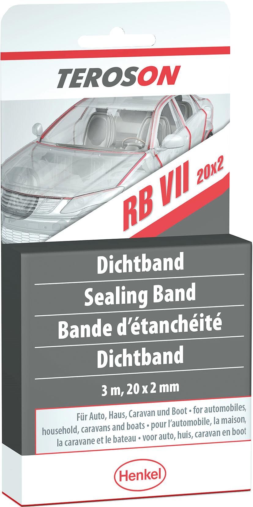 Teroson plastische afdichttape terostat vii (terostat-rondprofiel) terostat vii 20x2mm 3m sb white sealing tape