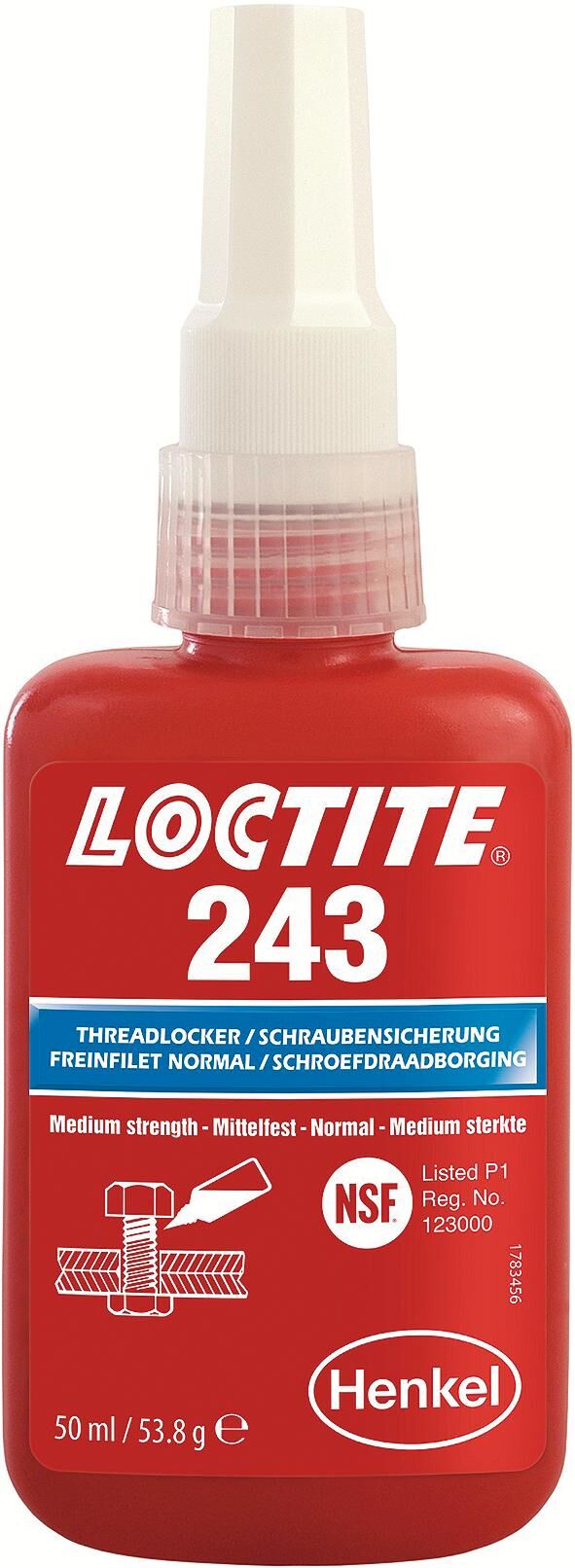 Loctite schroefbeveiliging 243 screw retention 50ml water bottles