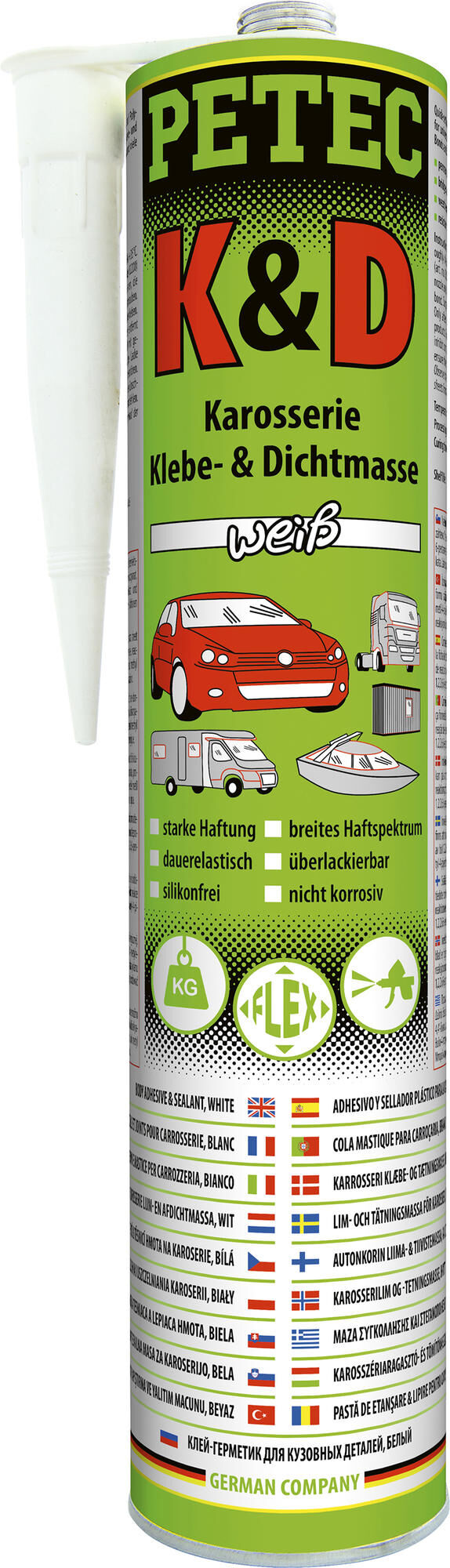 Petec afdichtmiddel body sealant 310 ml white