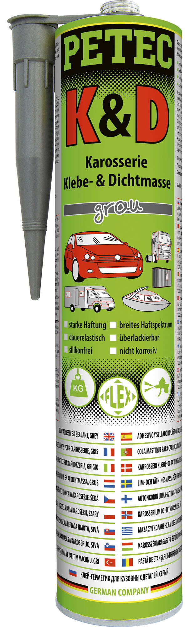 Petec afdichtmiddel body sealant 310 ml gray