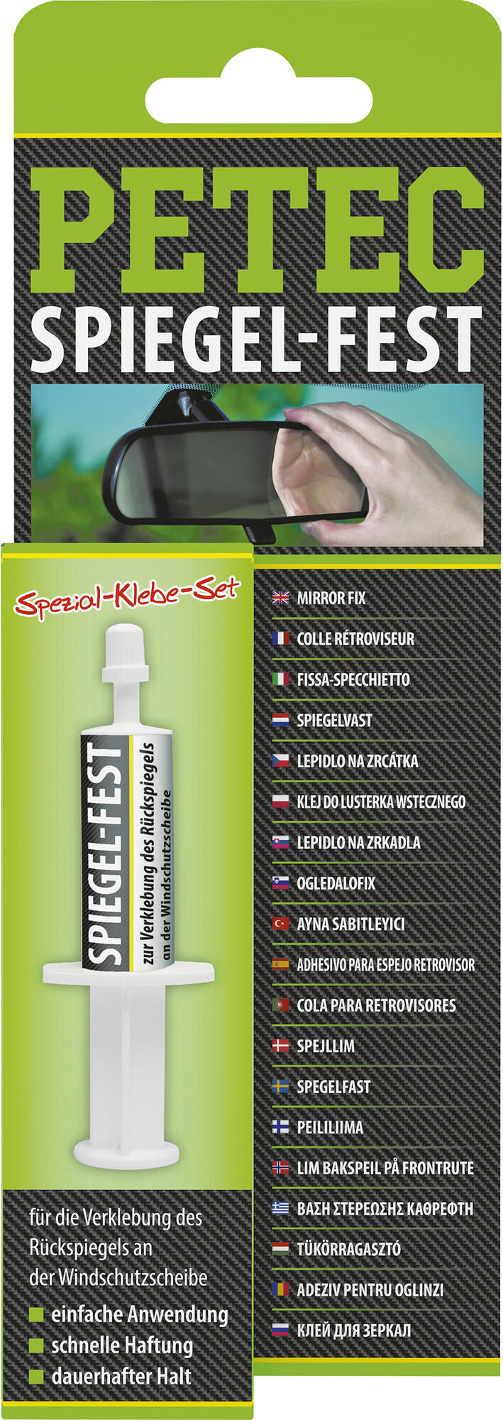Petec power lijm spiegelfest rearview mirror adhesive pressure cartridge