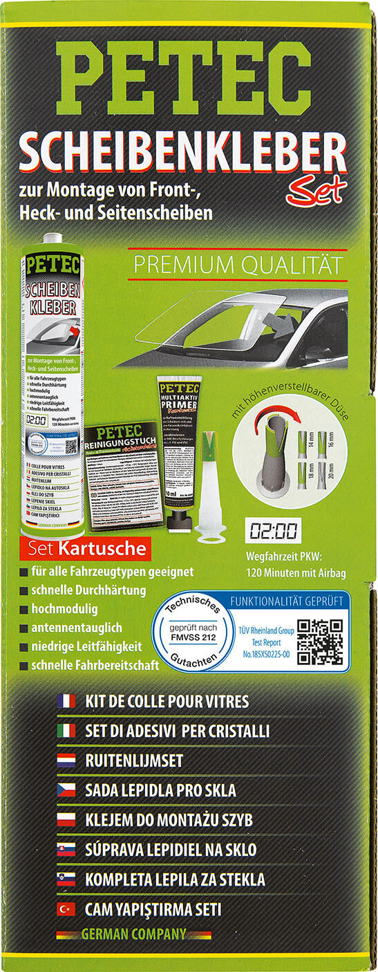 Petec ruitenlijm set schlauchbeutel 2k disk adhesive set 310ml