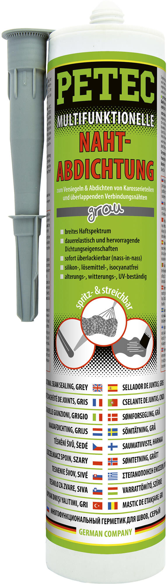 Petec afdichtmiddel nahtabdichtung seam sealing 310ml gray katusche