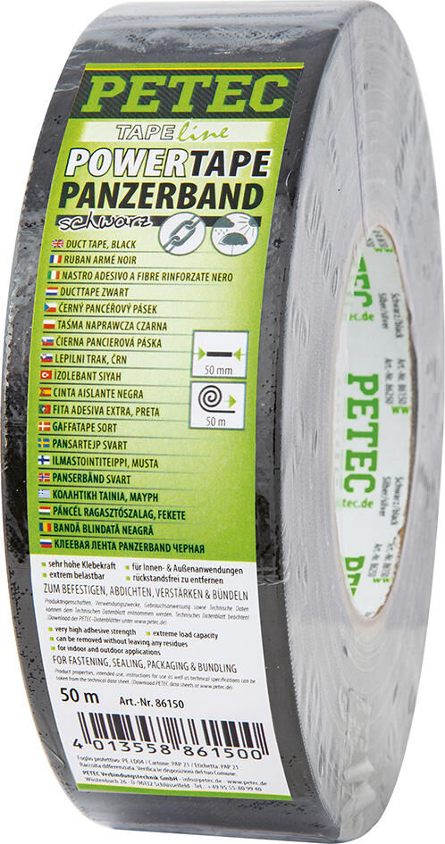 Petec textieltape power tape panzerband armor tape sw 50mm 50mtr.