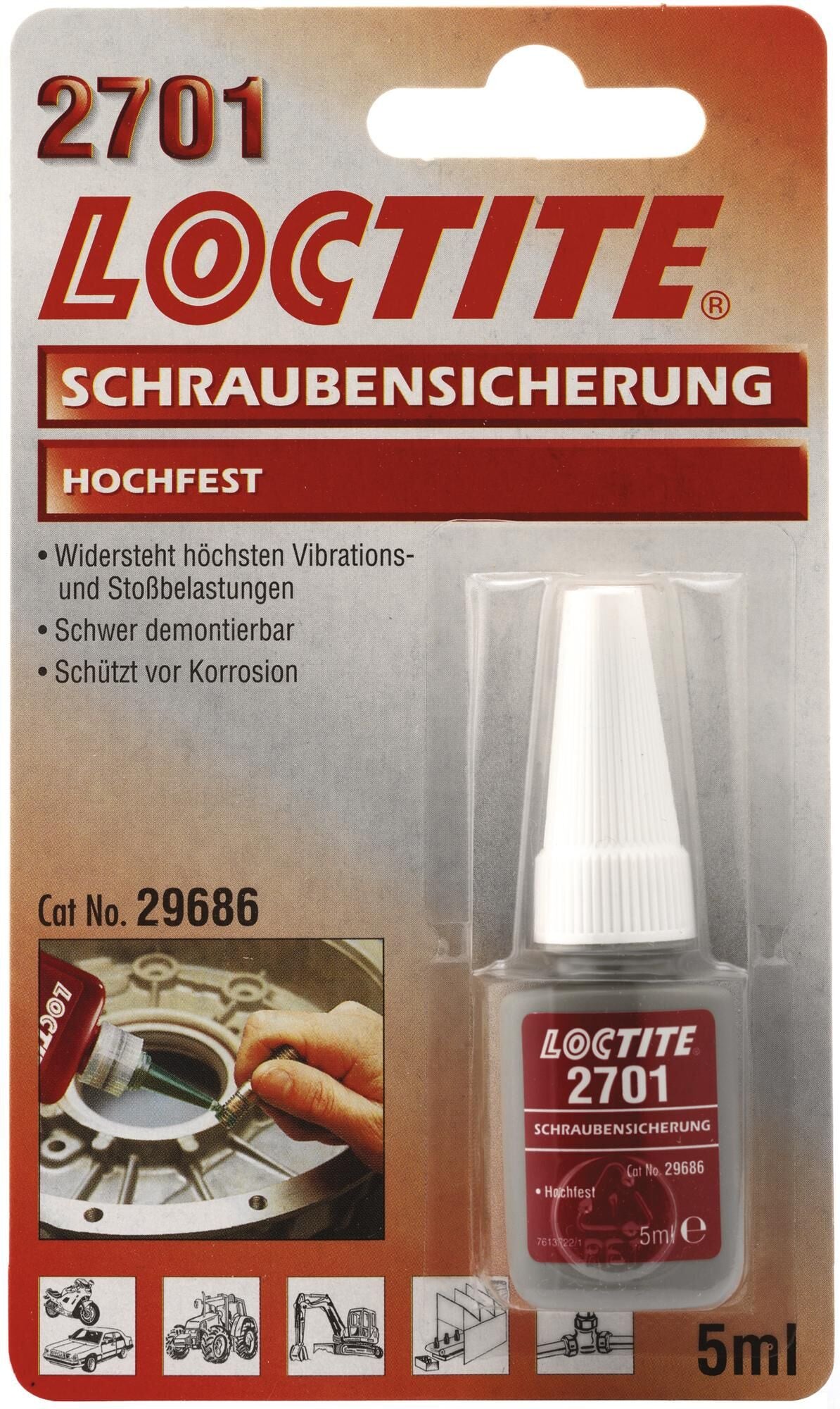 Loctite schroefbeveiliging 2701 screw retention 5 ml hochfest