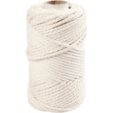 Creativ company macramé koord, l: 55 m, d 4 mm, off-white, 330 gr 1 rol