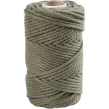 Creativ company macramé koord, l: 55 m, d 4 mm, mosgroen, 330 gr 1 rol