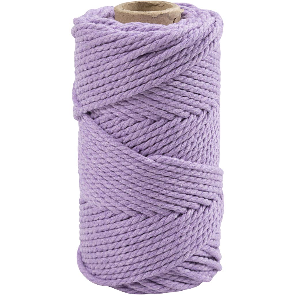 Creativ company macramé koord, l: 55 m, d 4 mm, paars, 330 gr 1 rol