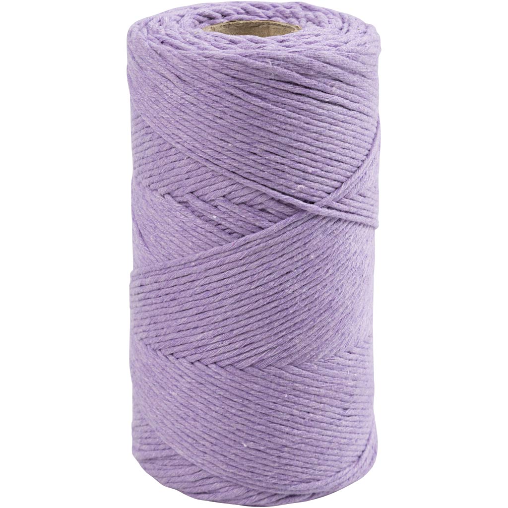 Creativ company macramé koord, l: 198 m, d 2 mm, paars, 330 gr 1 rol