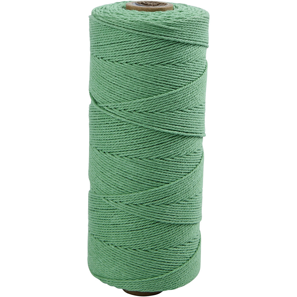Creativ company macramé koord, l: 315 m, dikte 1 mm, dunne kwaliteit 12 12, lichtgroen, 220 gr 1 bol