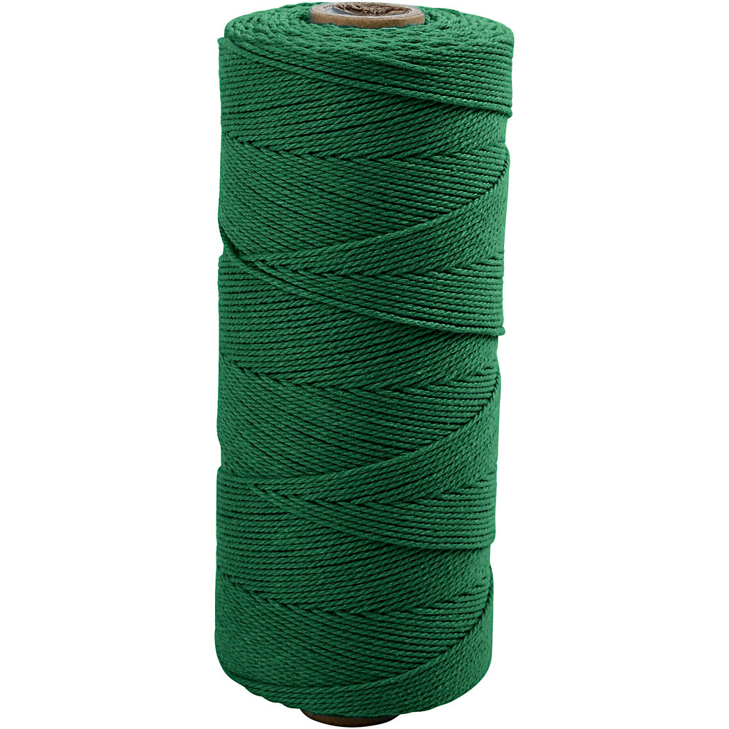 Creativ company macramékoord, l: 315 m, dikte 1 mm, dunne kwaliteit 12 12, groen, 220 gr 1 bol