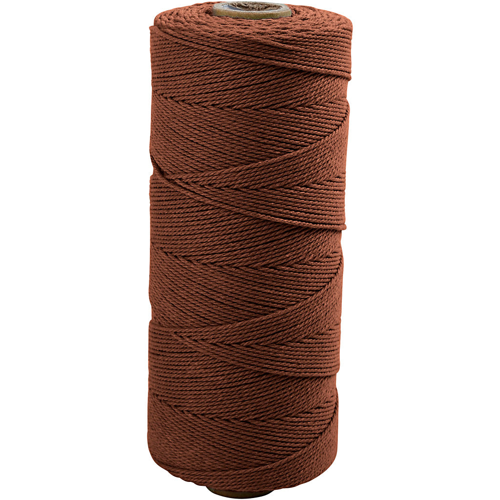 Creativ company macramékoord, l: 315 m, dikte 1 mm, dunne kwaliteit 12 12, bruin, 220 gr 1 bol