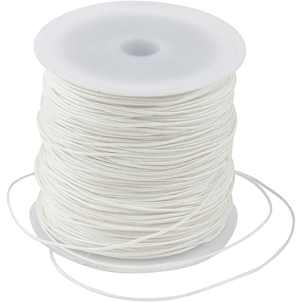 Creativ company polyester koord, dikte 0,8 mm, wit, 50 m 1 rol