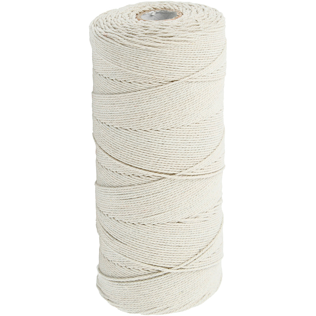 Creativ company macramékoord, l: 315 m, dikte 1 mm, dunne kwaliteit 12 12, licht naturel, 220 gr 1 bol