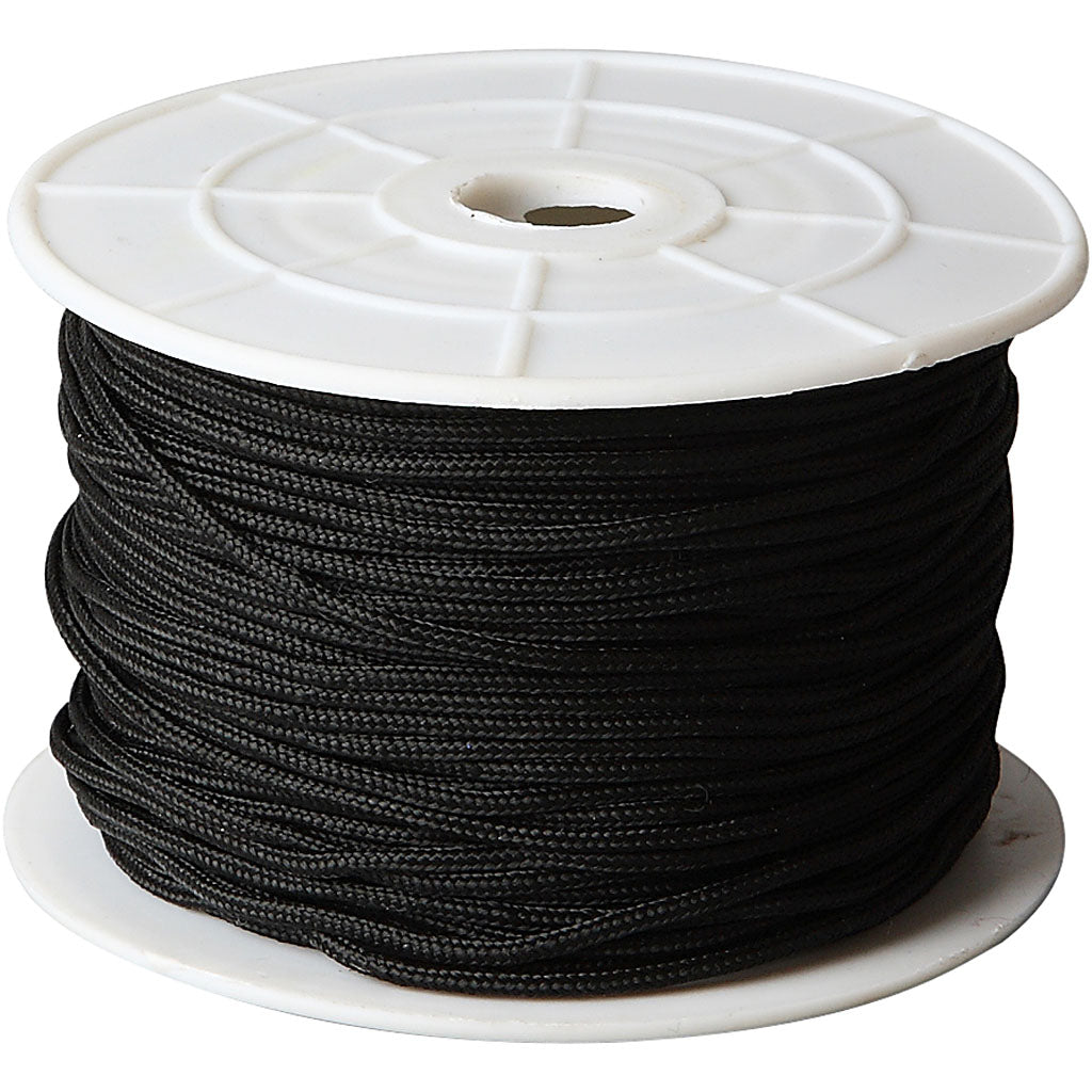 Creativ company polyester koord, dikte 1,8 mm, zwart, 50 m 1 rol