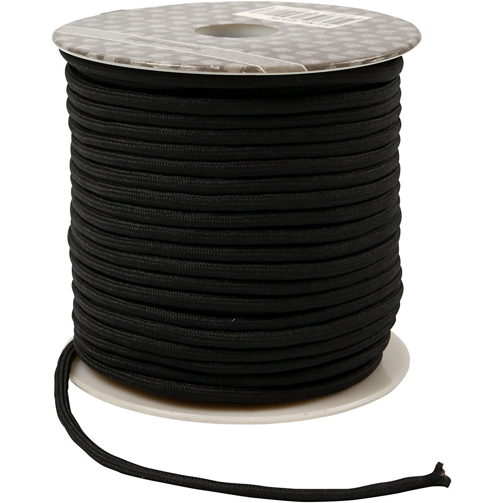 Creativ company polyester koord, dikte 4 mm, zwart, 40 m 1 rol