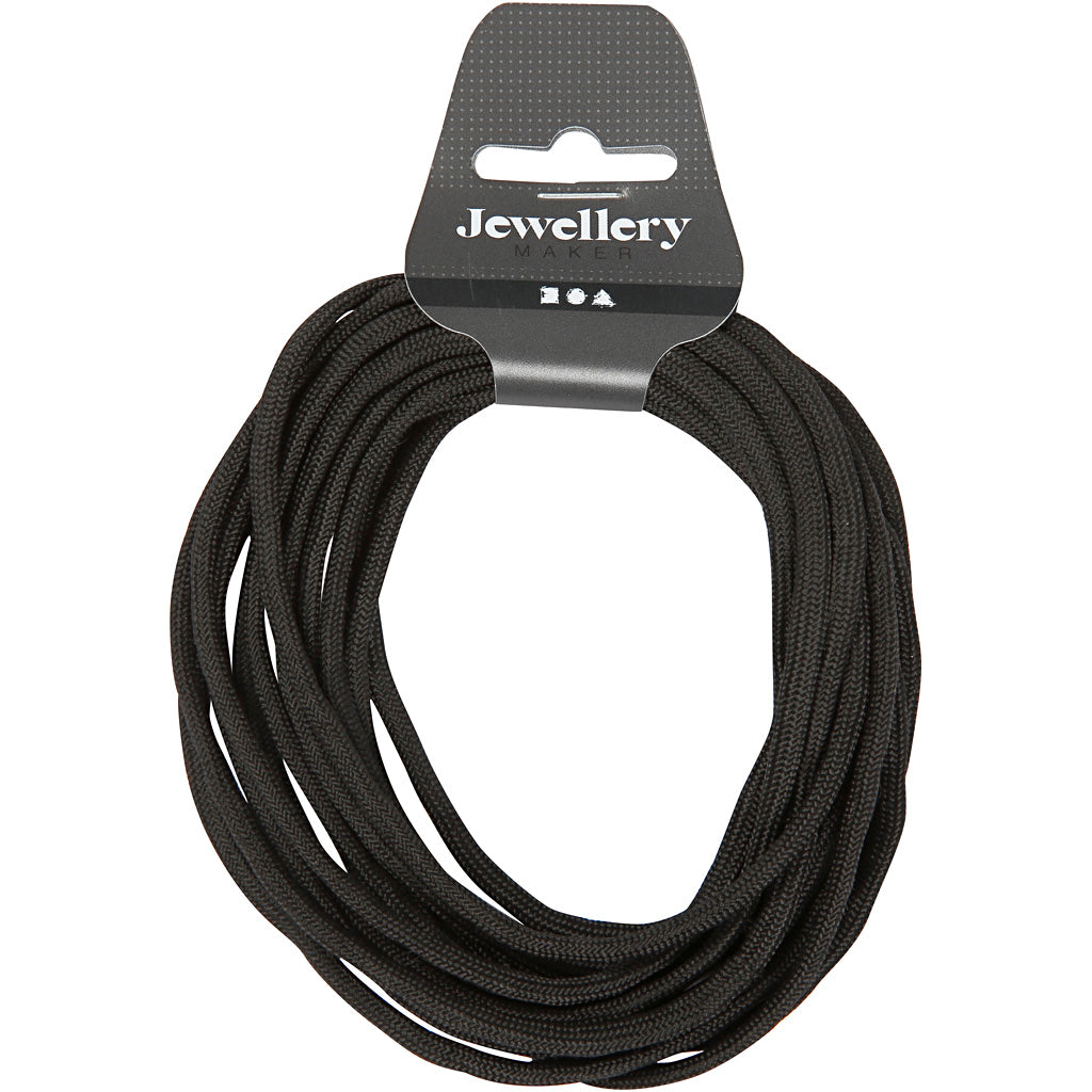 Creativ company macramé koord, b: 5 mm, zwart, 4 m 1 rol