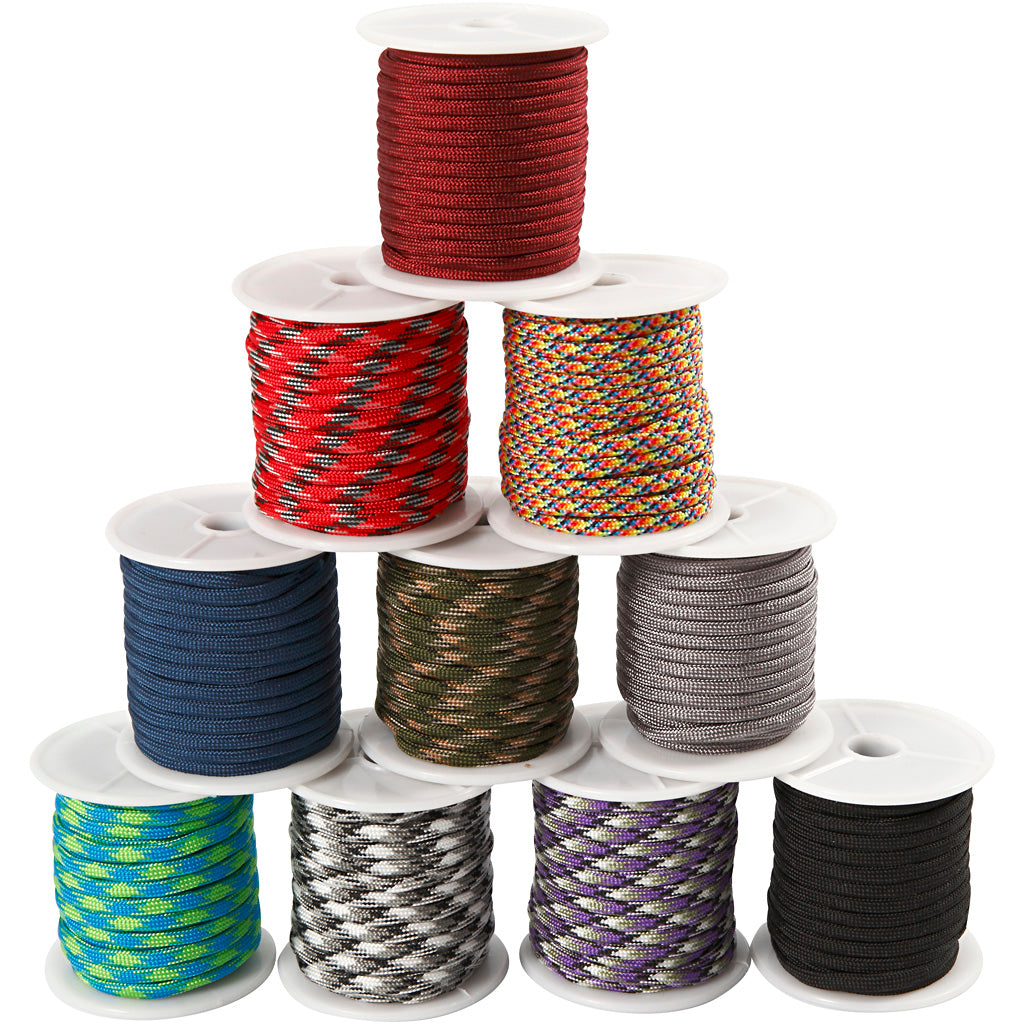 Creativ company macramé koord, b: 5 mm, diverse kleuren, 10x10 m 1 doos