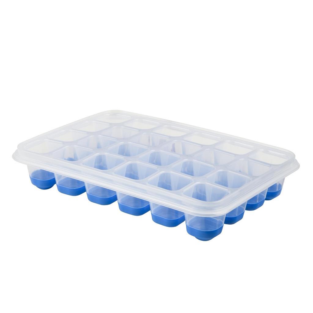 Tefal masterseal ijsblokjesdoos voor 24 ijsblokjes blauw transparant