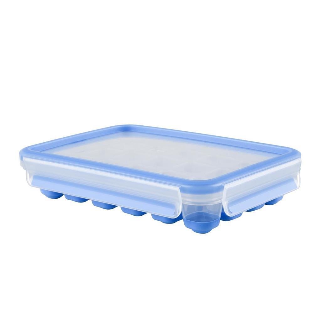 Tefal masterseal ijsblokjesdoos voor 24 ijsblokjes blauw transparant