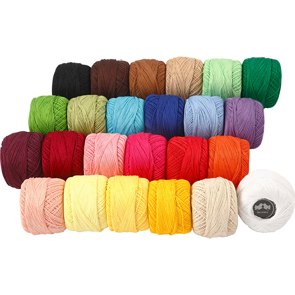 Creativ company mercerised katoengaren, diverse kleuren, 24x20 gr 1 doos