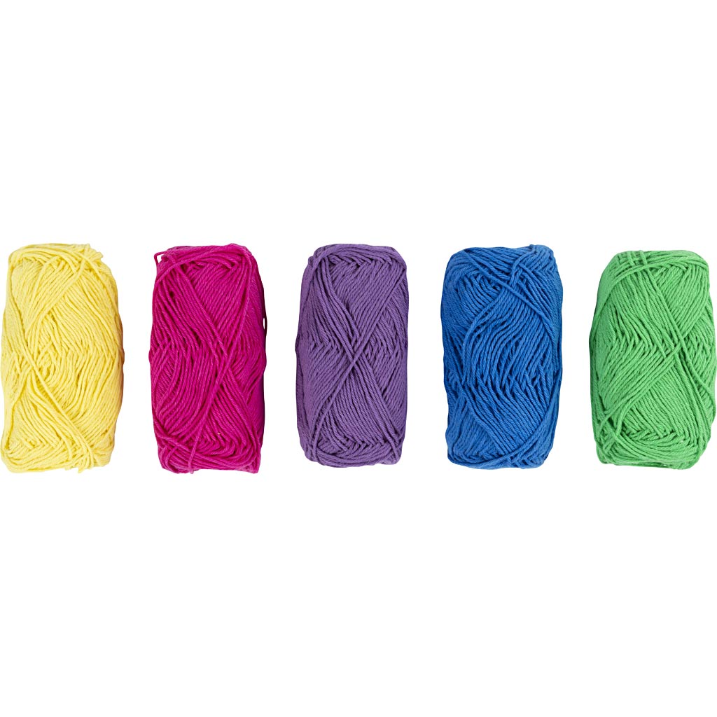 Creatief bedrijf katoengaren, afm 8 4, l: 5x50 m, themacampagne, 5x20 gr 1 doos
