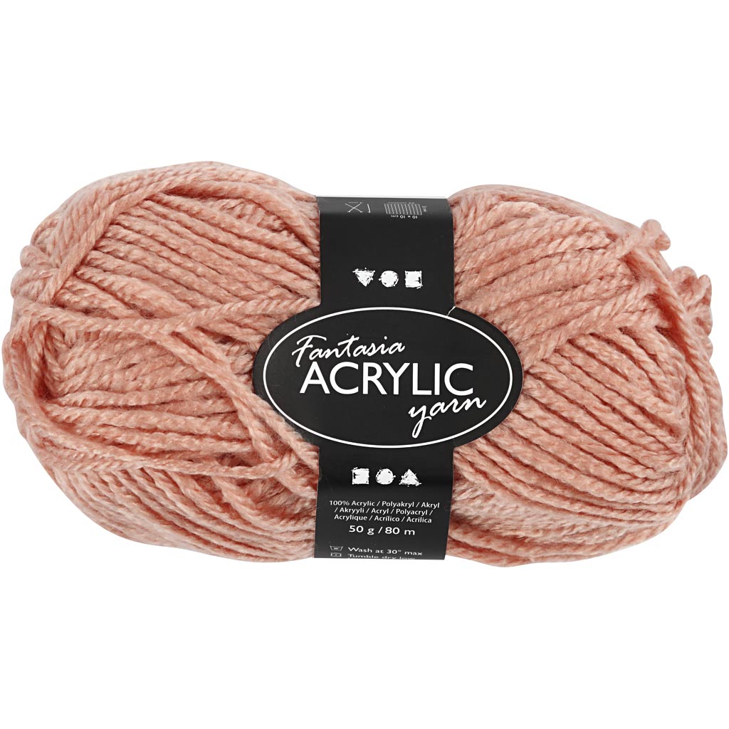 Acrylgaren, Beige, 50gr, 80m